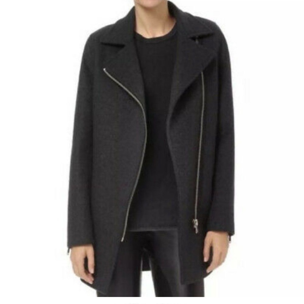 Aritzia Wilfred Free Gray Fei Wool Cashmere Coat